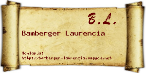 Bamberger Laurencia névjegykártya